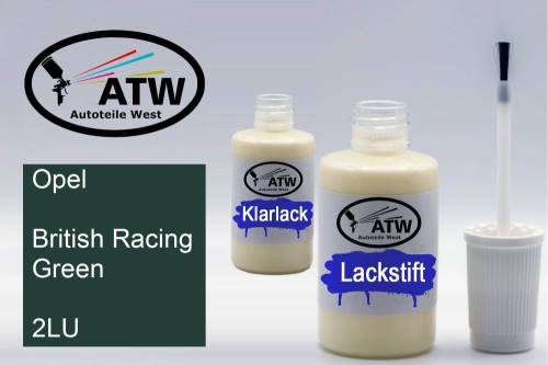 Opel, British Racing Green, 2LU: 20ml Lackstift + 20ml Klarlack - Set, von ATW Autoteile West.